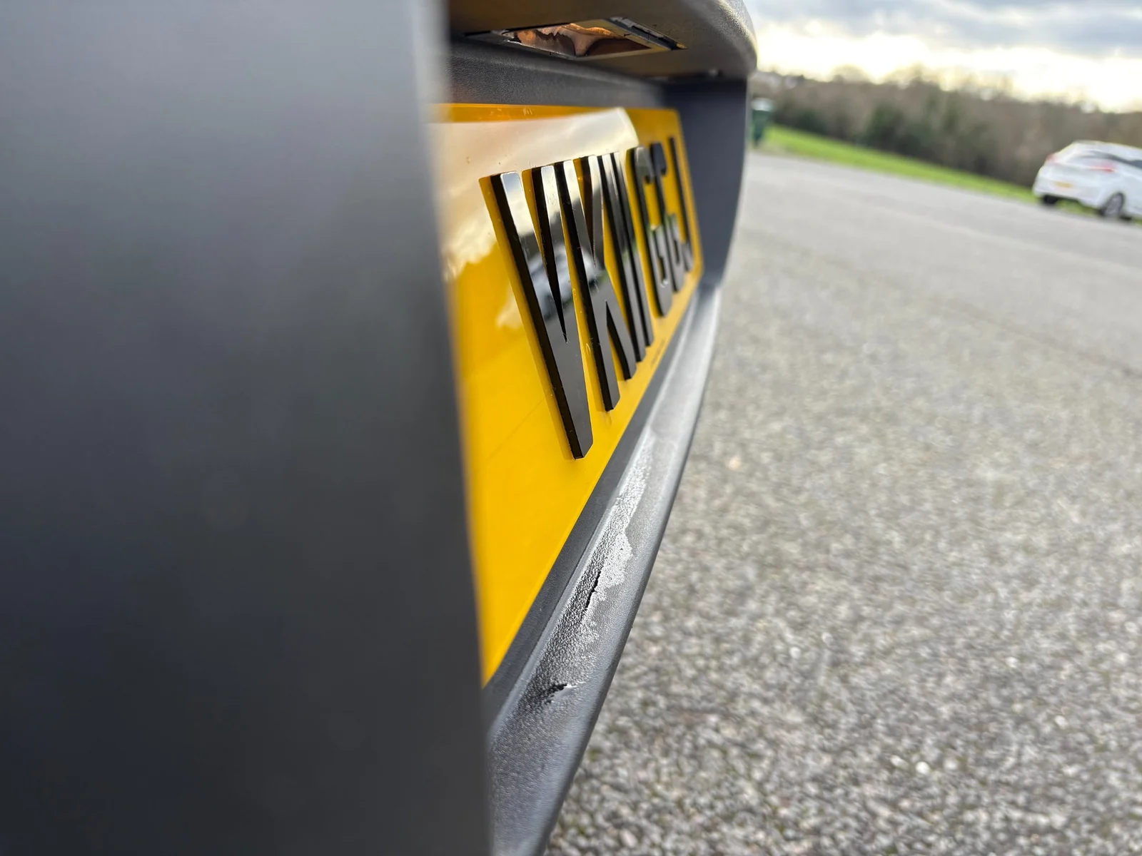4D 3mm plate fitted to a car