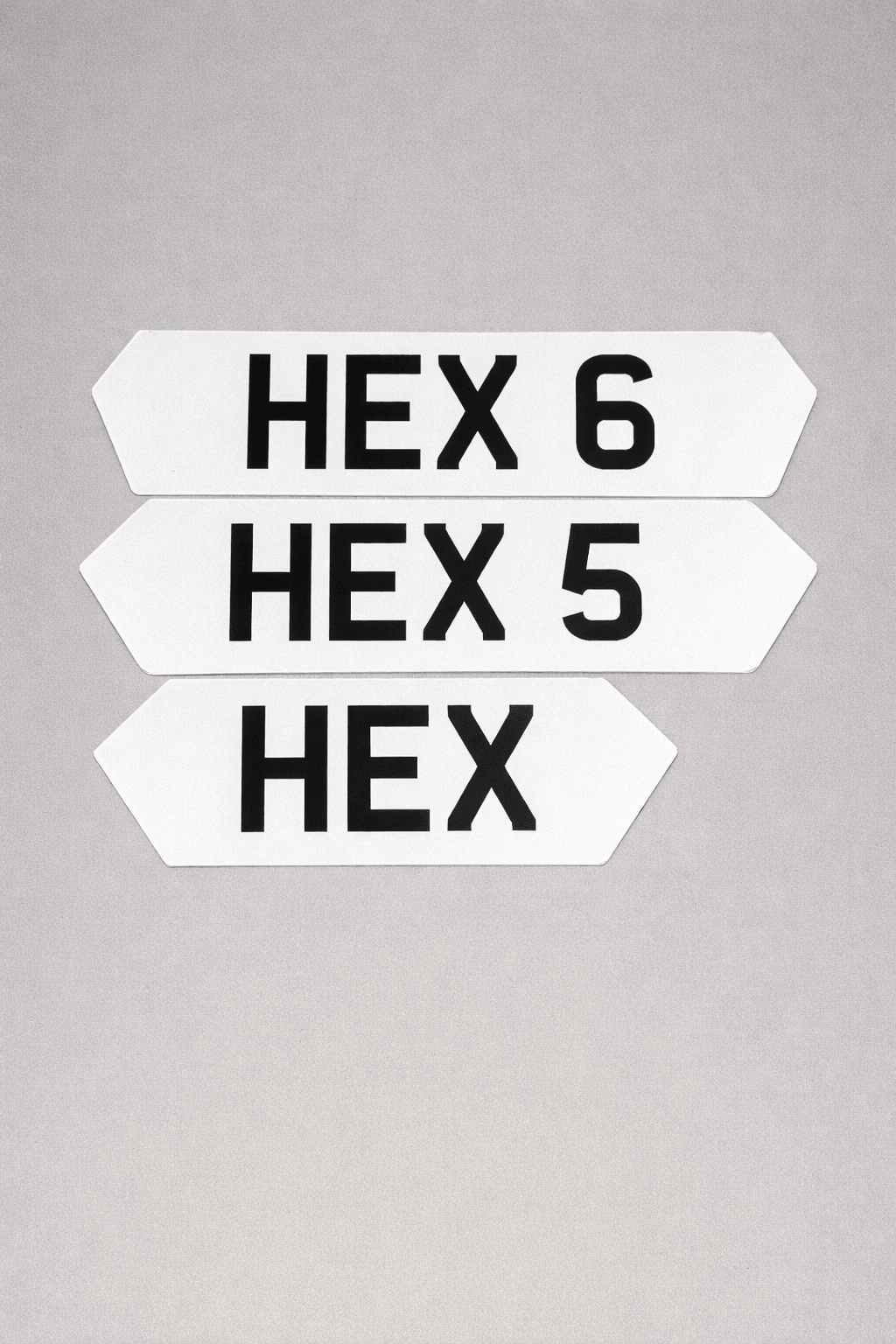 Hex number plates